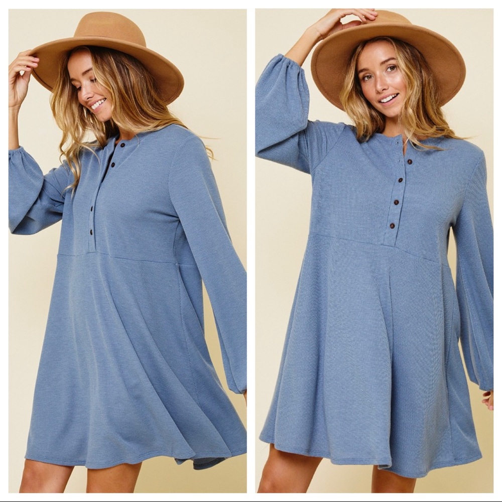 #04All Year Round Perfect Solid Button Up Midi Dress - Picture 3 of 4